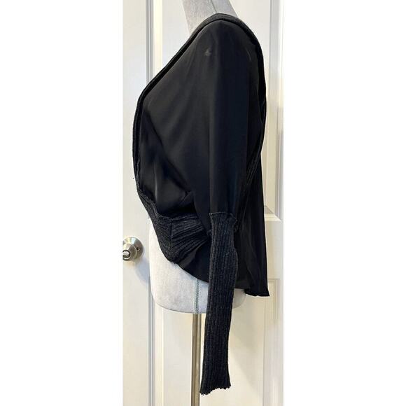 HEATHER Silk/Cashmere/Wool Blend Women’s Open Front Cropped Sweater Quiet Luxury - Picture 2 of 7